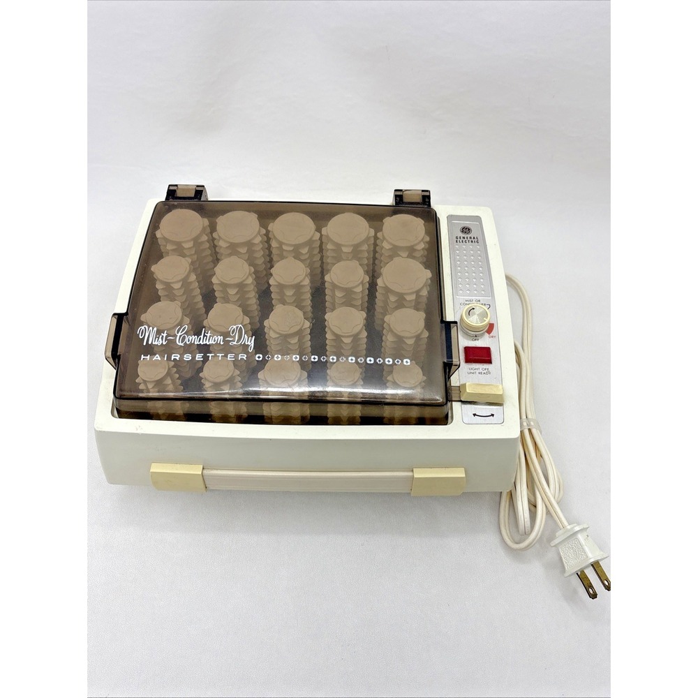 Vtg General Electric Mist Dry Hairsetter Hot Rollers B2HCD-4 Hot Rollers No Pins